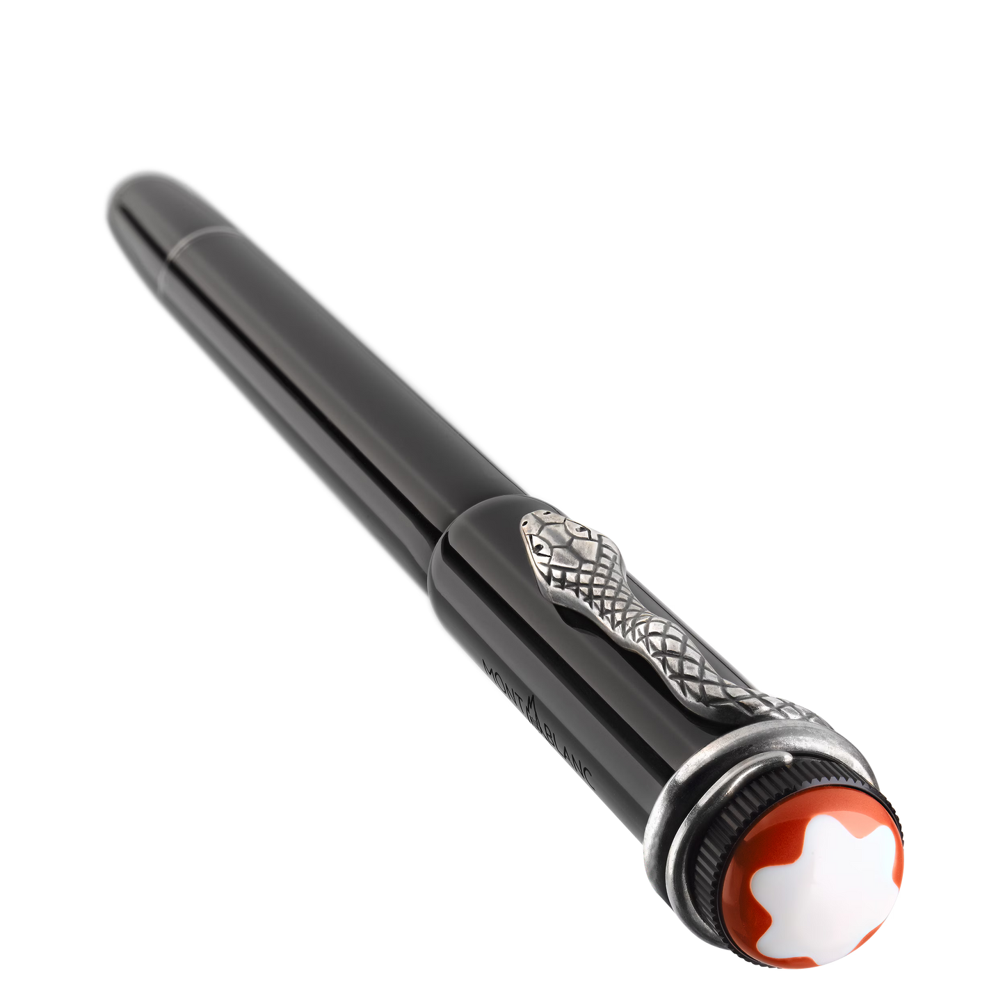 Montblanc pen Snake Edition with Cap, and on the head of pen Montblanc logo
Salam Luxury