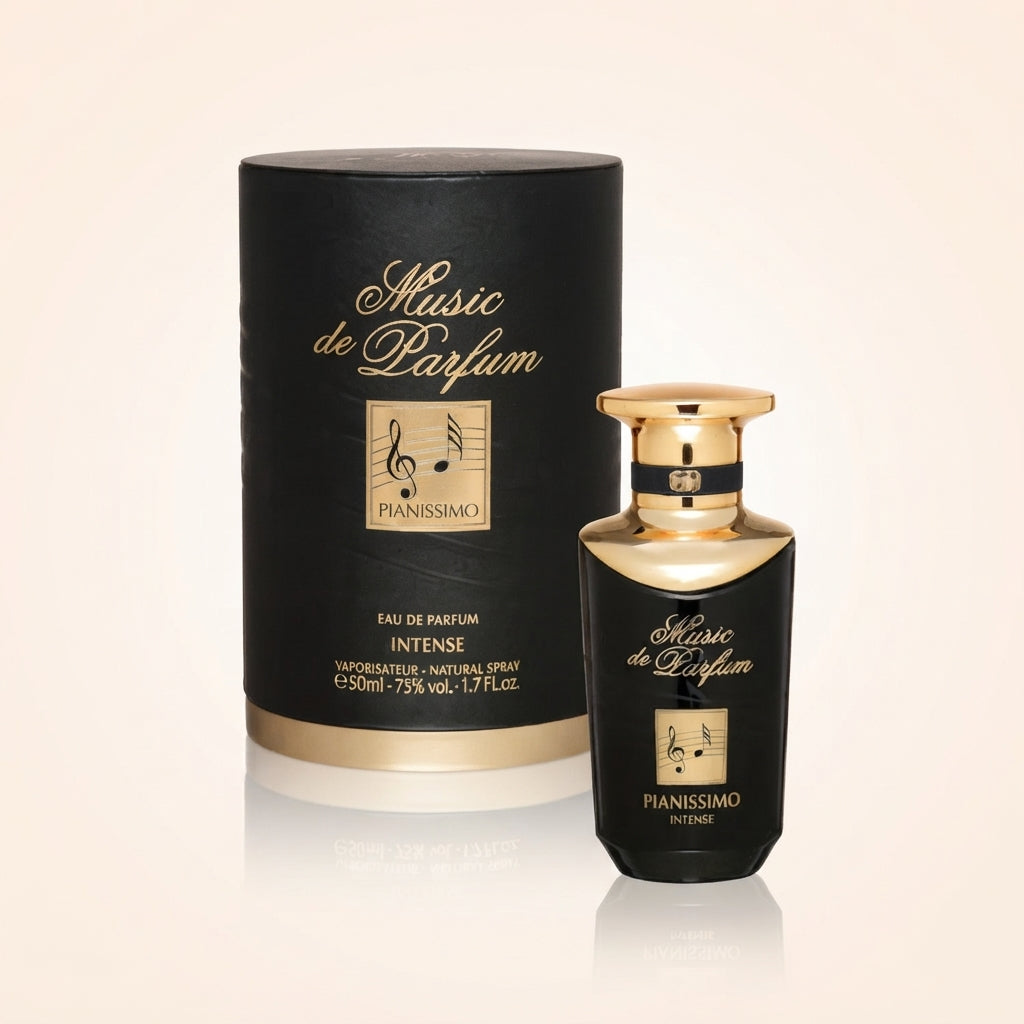 Music de Parfum Pianissimo Intense 50ml bottle and box Available on Salam Luxury