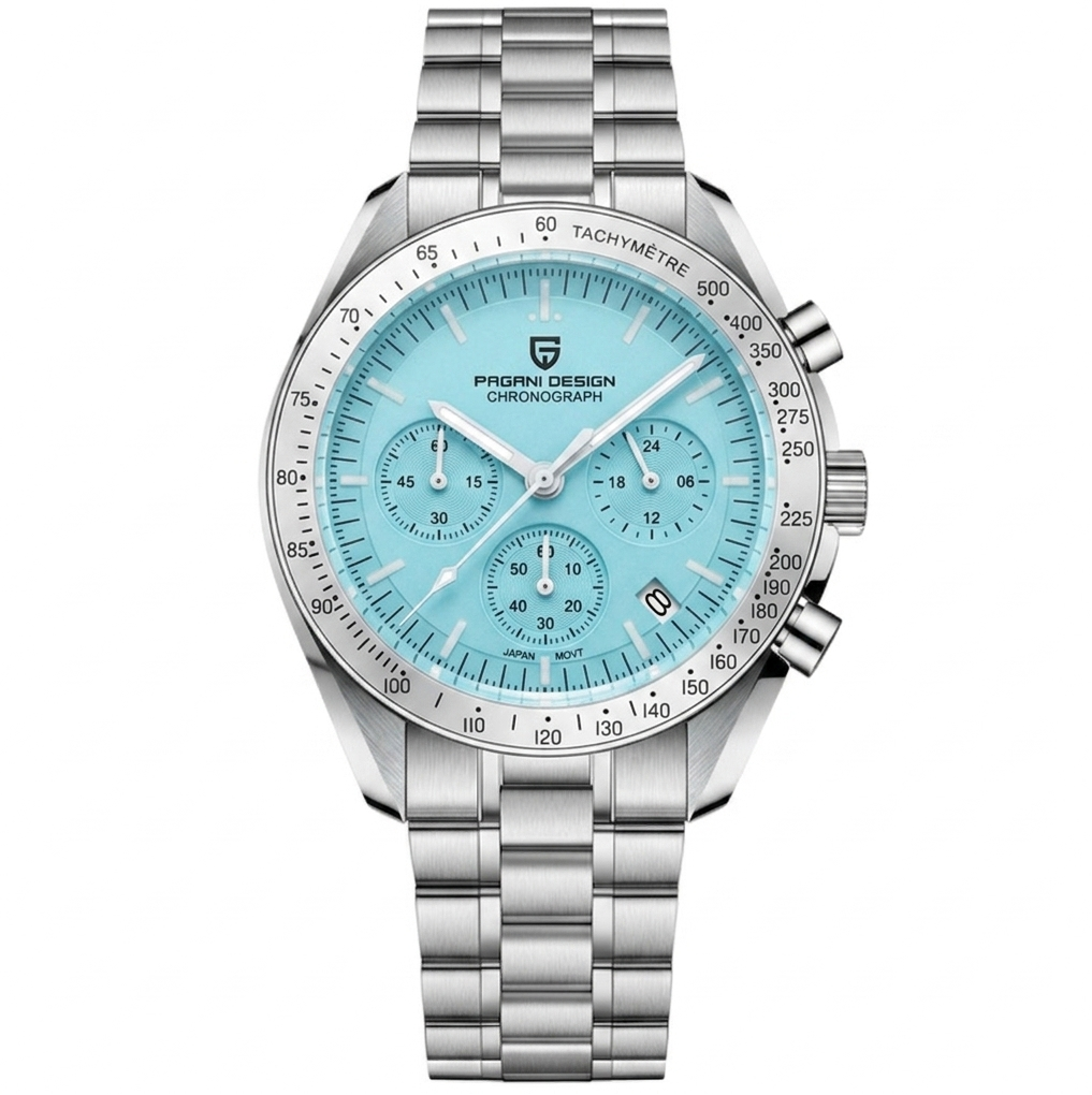 PAGANI DESIGN Men's Quartz Watches Stainless Steel Waterproof Sports Chronograph Wrist Watch
