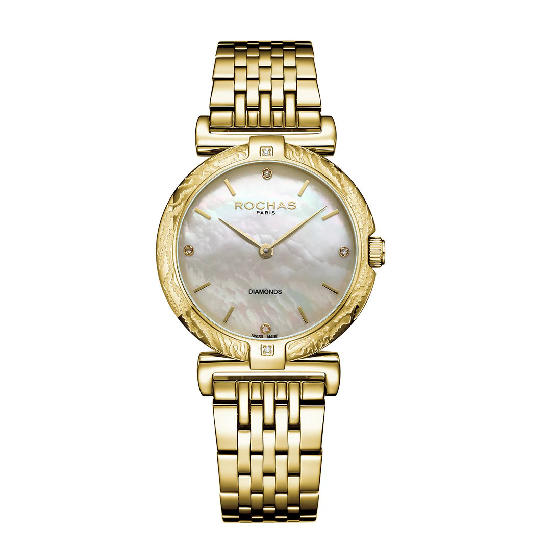 gold| Rochas Paris Diamond Watch Salam Luxury UAE