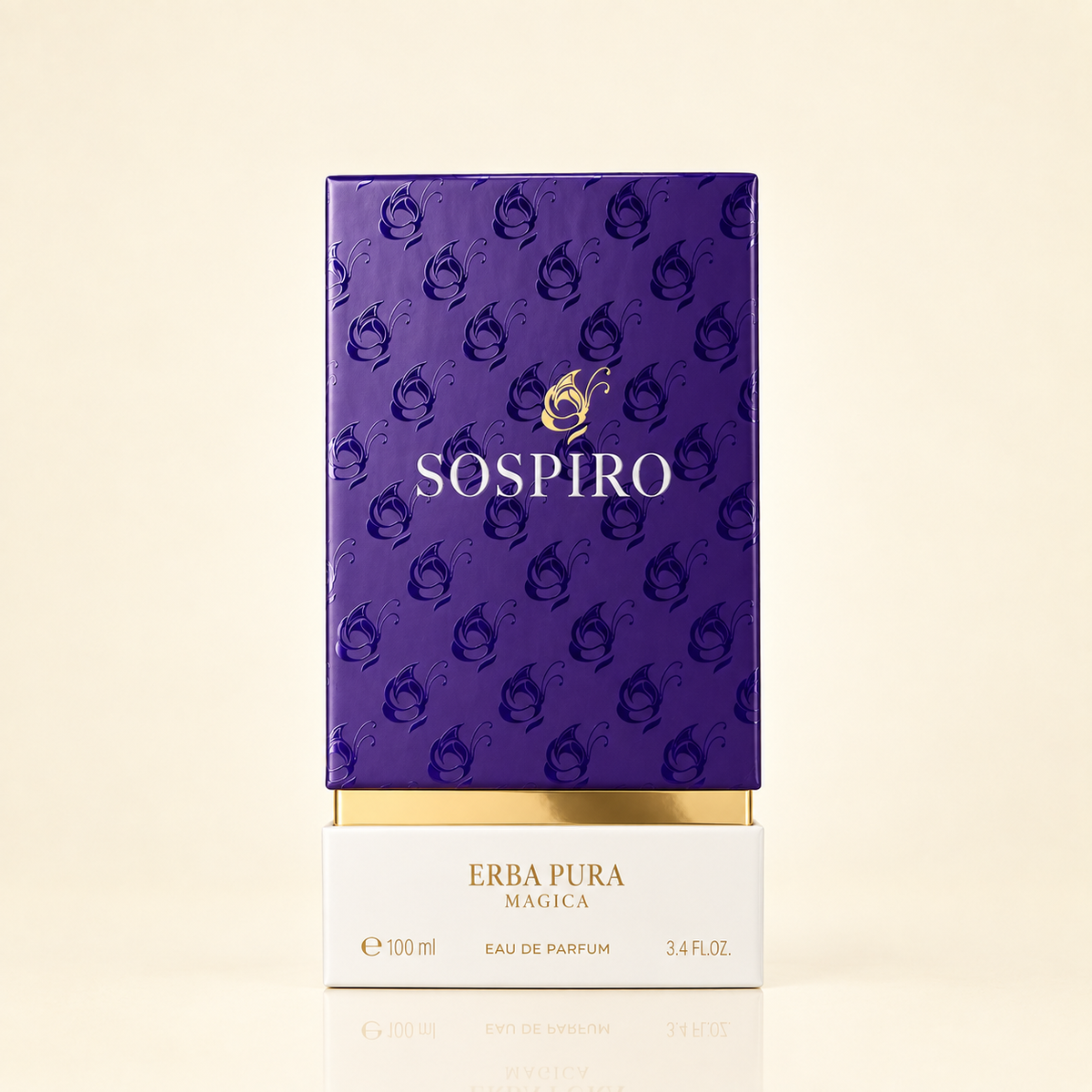 Sospiro Erba Pura Magica Unisex Eau de Parfum 100ml bottle and purple packaging box at Salam Luxury