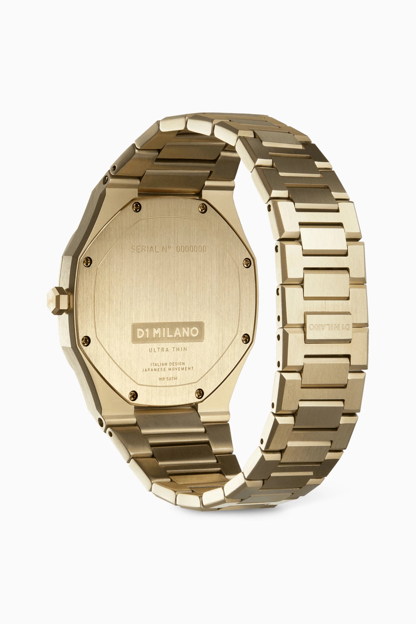 ساعة D1 Milano Ultrathin Quartz ذهبية من الستانلس ستيل 40 ملم