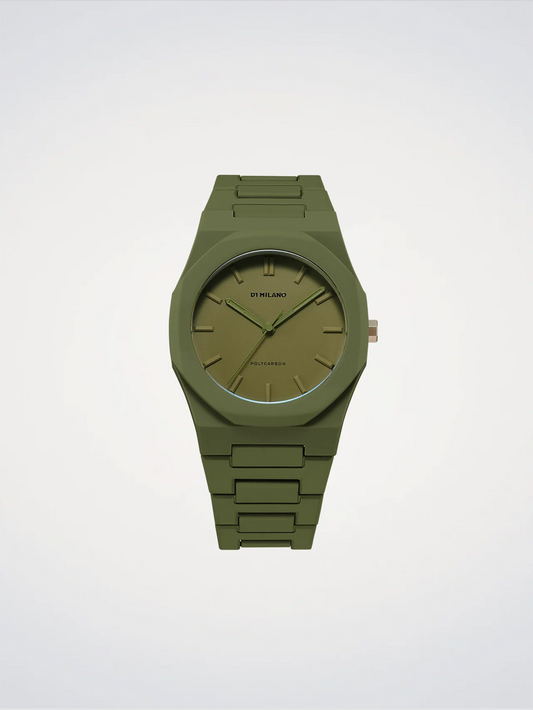 Green watch with a matching band on a white background
Salam Luxury