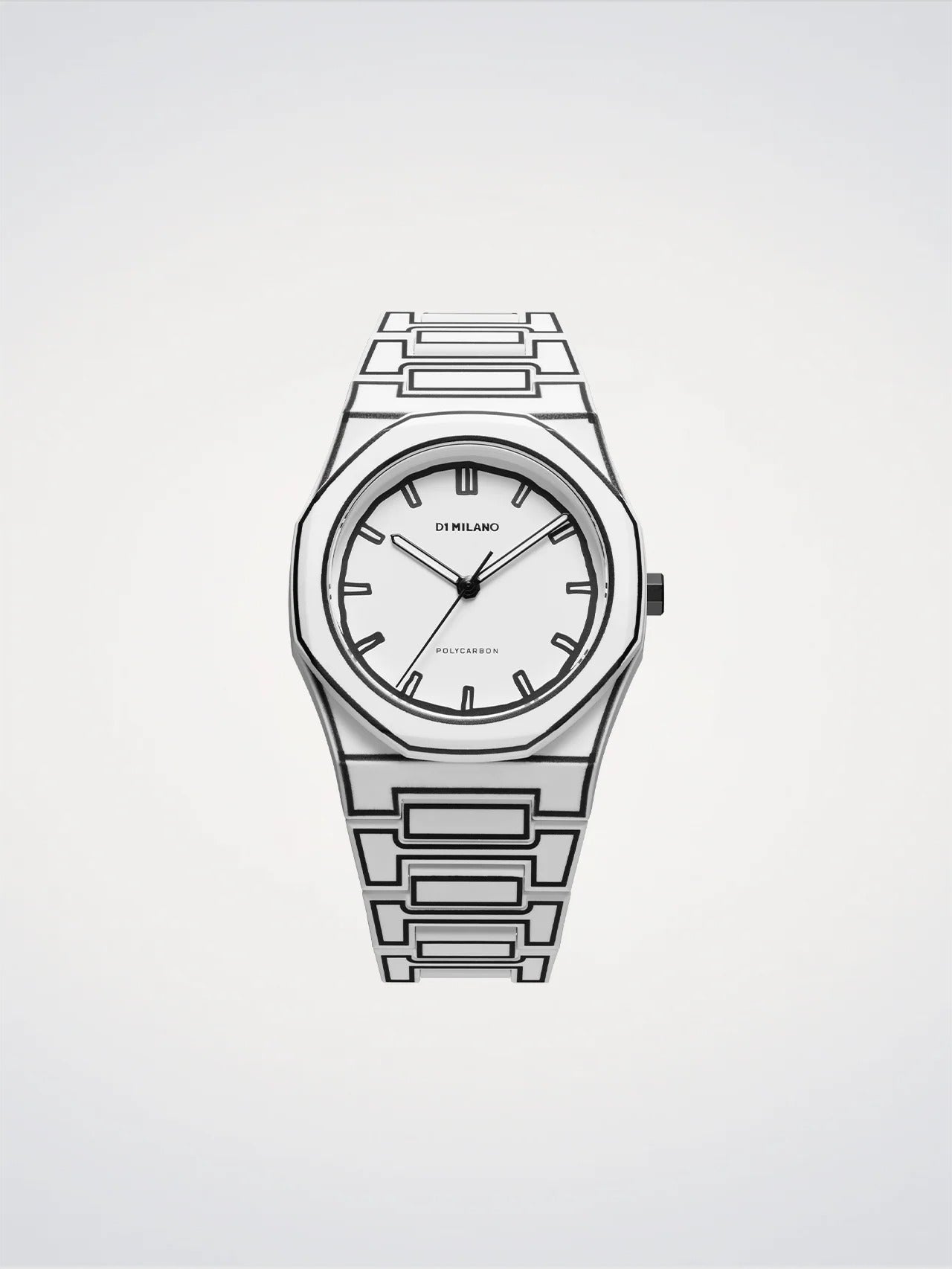 Silver watch with a white face on a light gray background
Salam Luxury