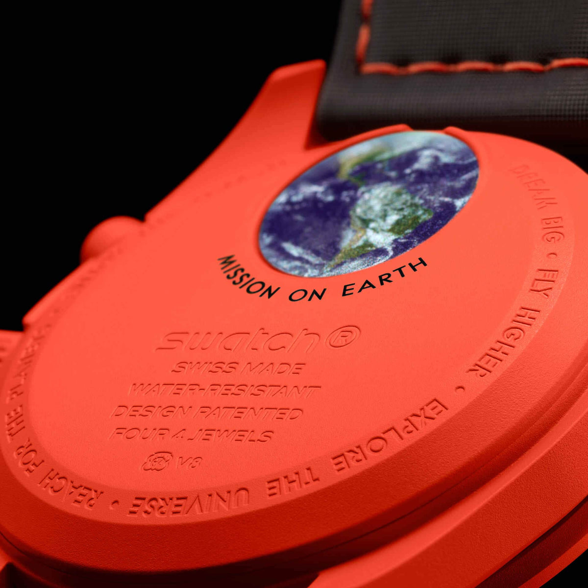 Lava | Back view of the lava watch with detailed planet motif and text - SALAM LUXURY