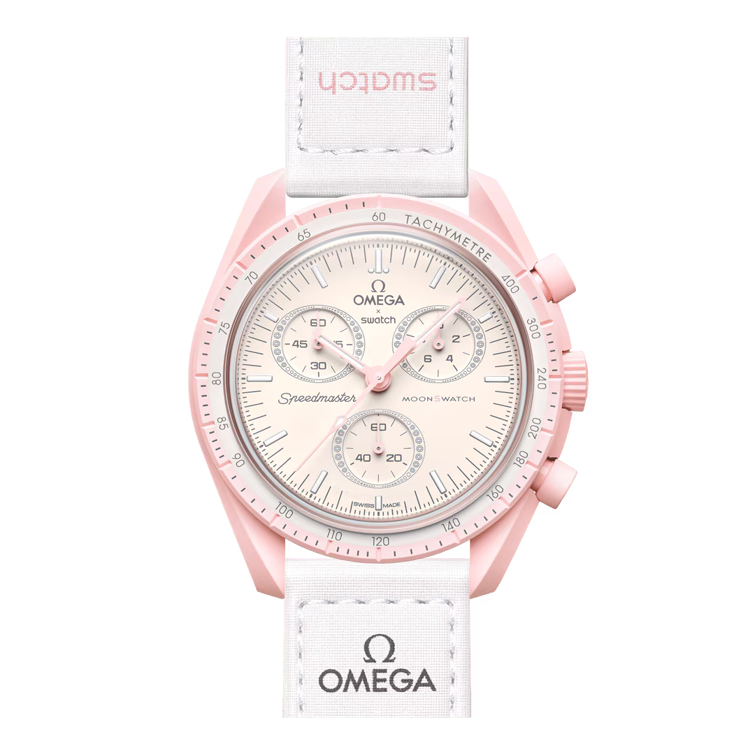 Omega x Swatch MoonSwatch Mission to Venus SO33P100 front view with white VELCRO strap – Salam Luxury
