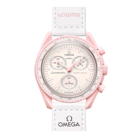 Omega x Swatch MoonSwatch Mission to Venus SO33P100 front view with white VELCRO strap – Salam Luxury