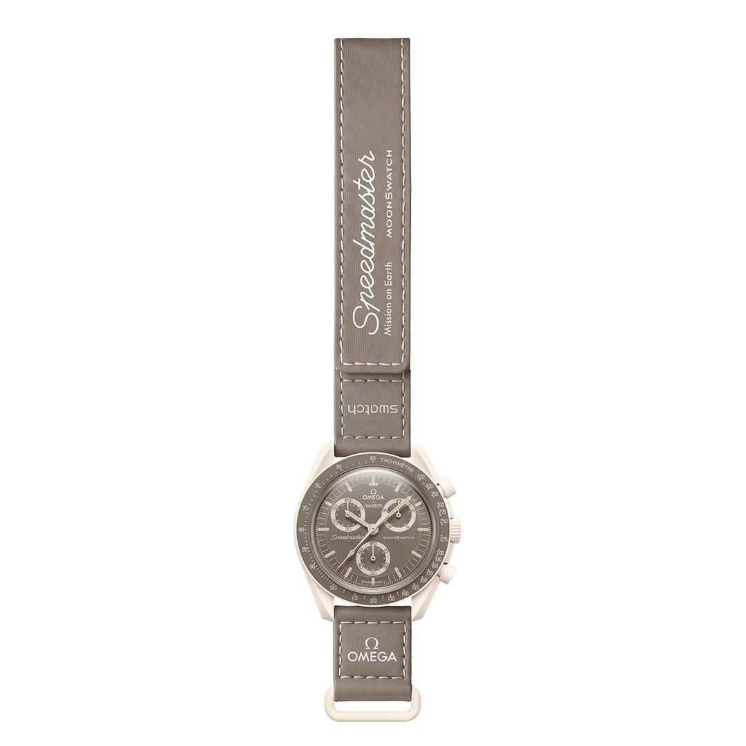 Desert | Full back view of the desert edition watch showing the grey strap - SALAM LUXURY