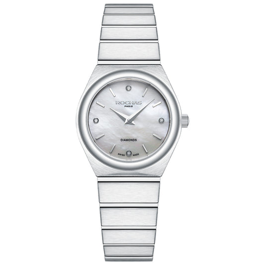 Silver watch with diamond accents on a white background
Salam Luxury