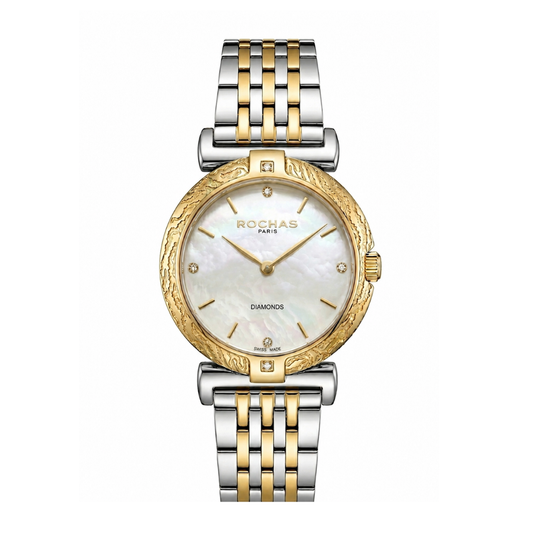 Two Tone Salam Luxury UAE Rochas diamond watch for ladies
