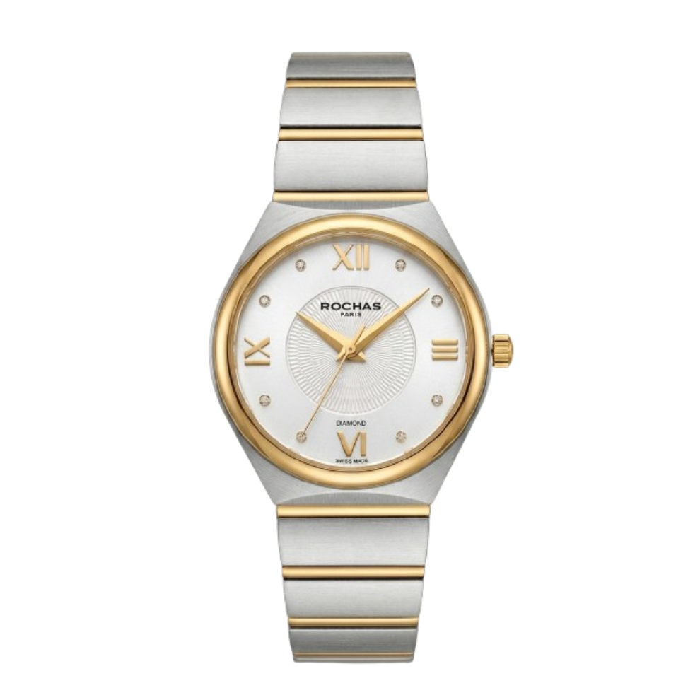 Two-tone watch with gold and silver band on a white background
Salam Luxury