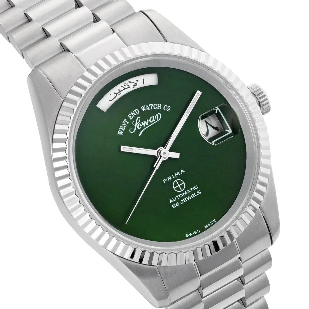 Green | West End Watch Dial Close view Automatic Swiss Made Watch
Salam Luxury