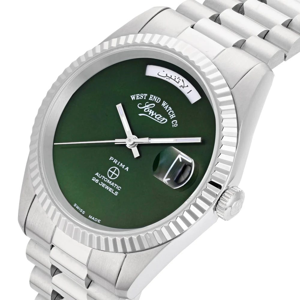 Green | West End Watch Prima 26 Jewels 37mm automatic Watch on Salam Luxury