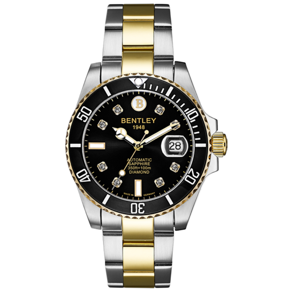 Black & Gold | BentIey Watch Automatic Diamonds Watch for Men's salam-luxury