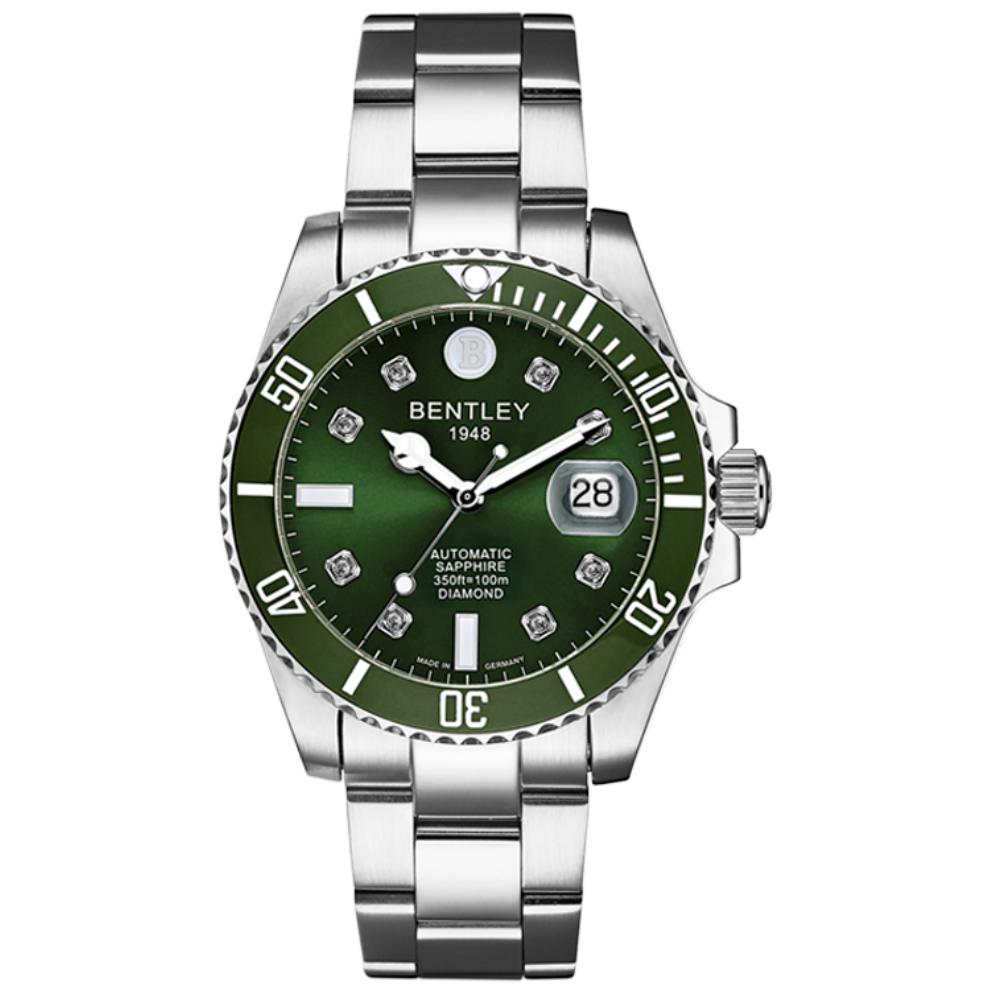 Green | Bentley Watch Automatic Diamonds Watch Rotating Bezel Salam-luxury