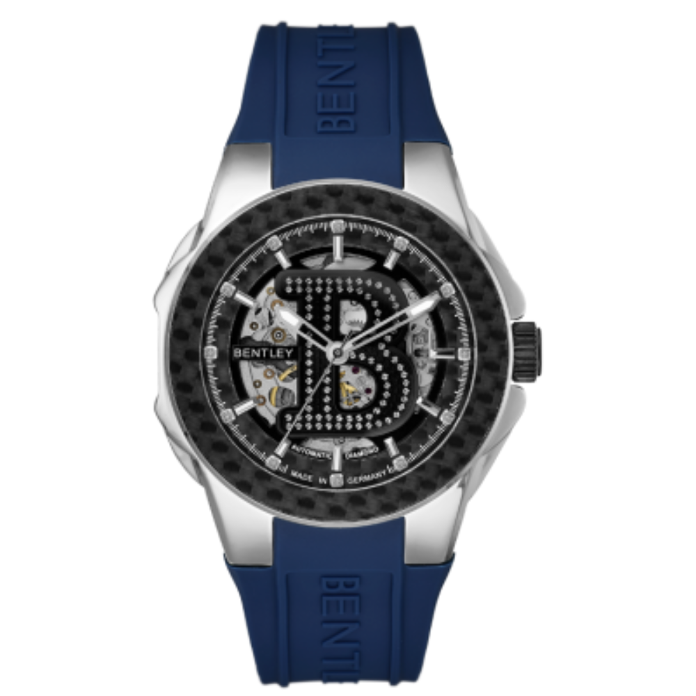 Watch with blue strap and black face on a white background
Salam Luxury 