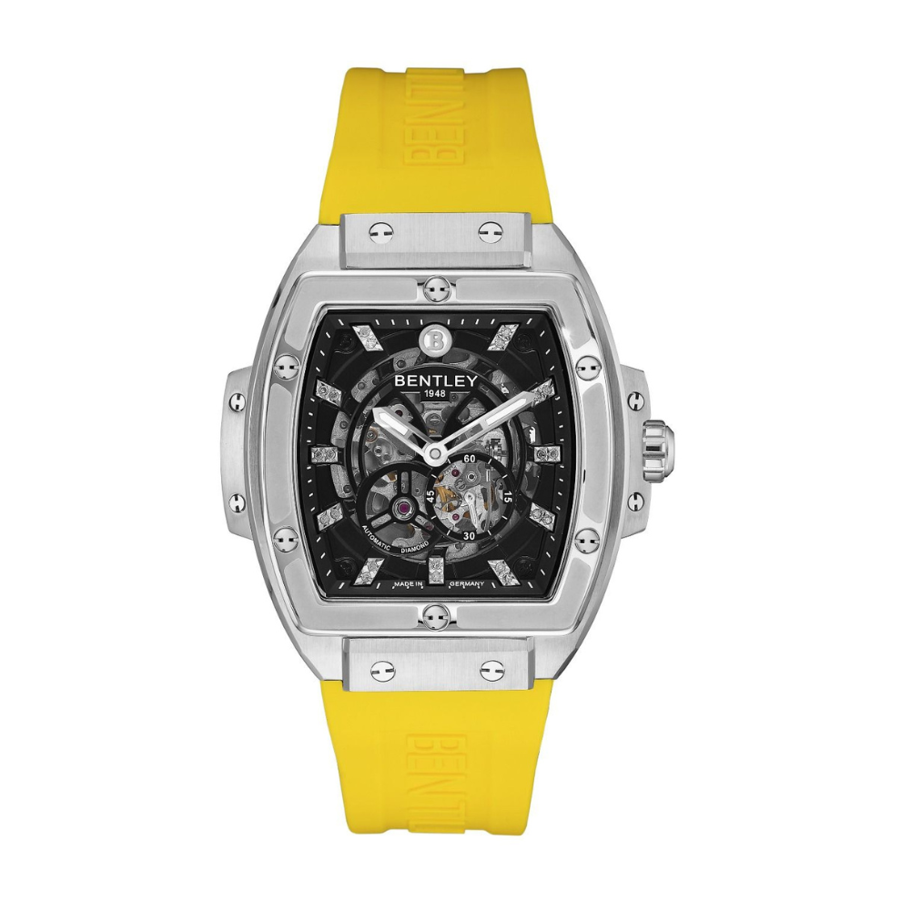 Yellow | Bentley watch with yellow strap on a white background
Salam luxury 