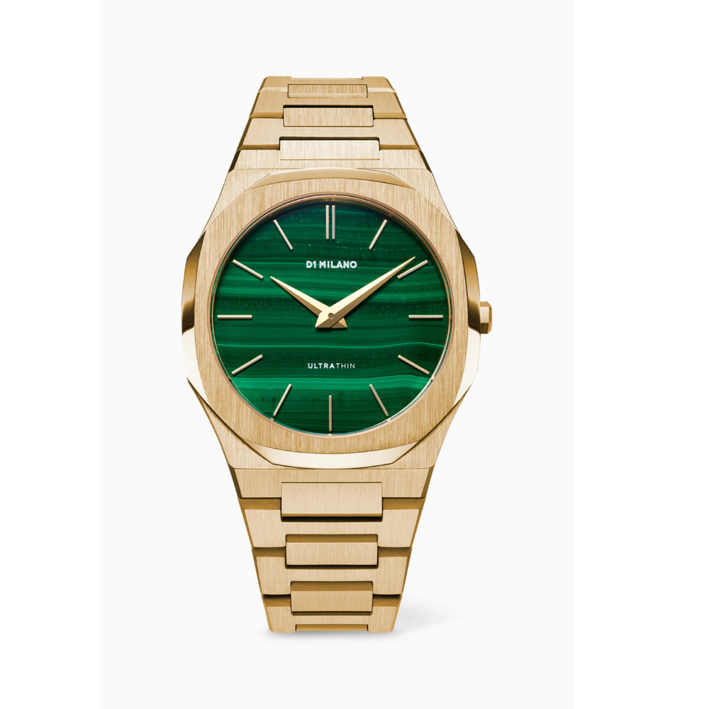 D1 Milano Ultrathin Golden chain and Green Dial available on Salam luxury