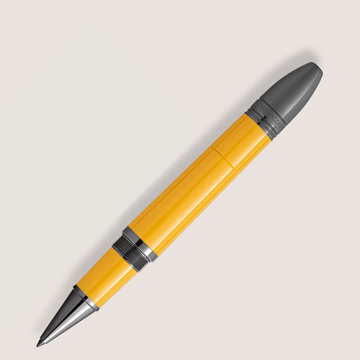 Premium Giallo Modena yellow Montblanc Enzo Ferrari special edition rollerball pen with cap posted, curated by Salam Luxury.