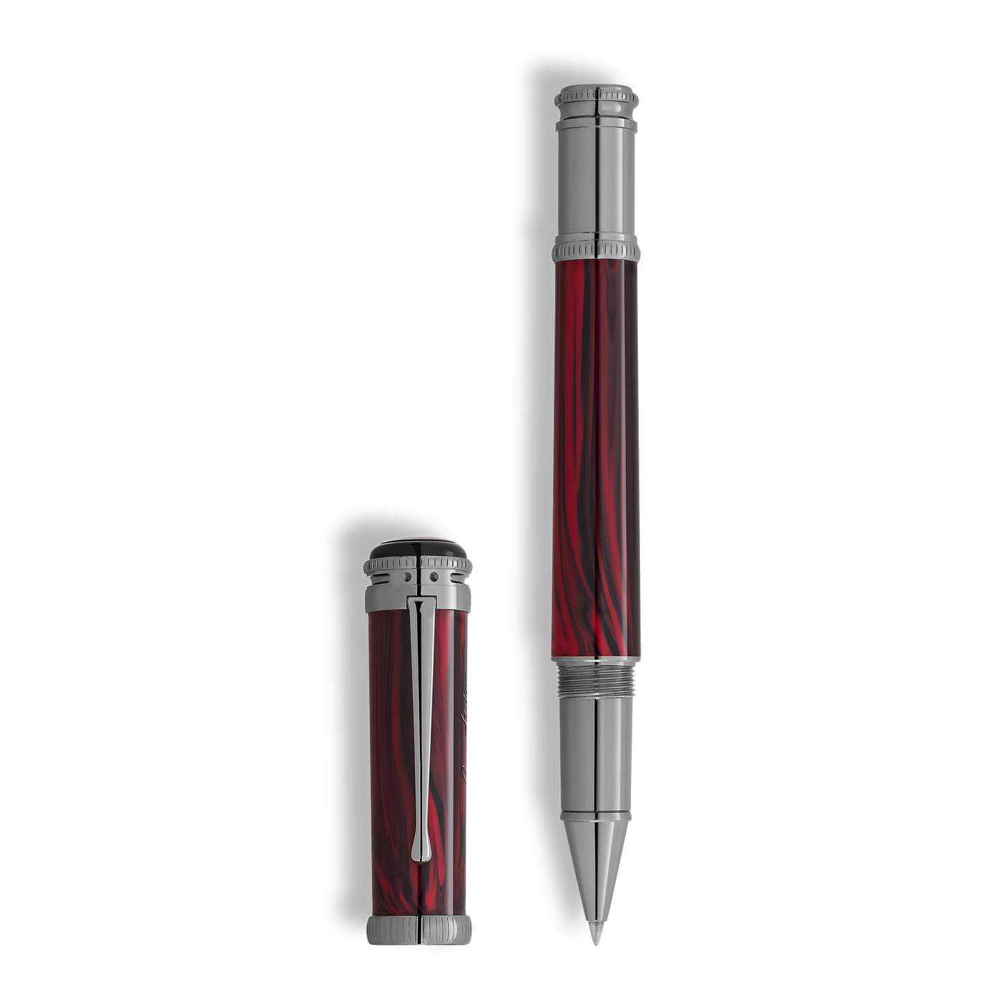 Montblanc Writers Edition Homage to Bram Stoker Limited Edition Rollerball Pen with cap off, available at Salam Luxury.