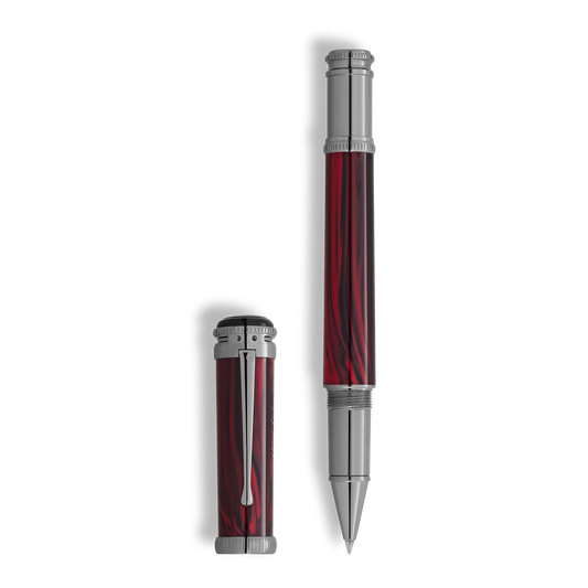 Montblanc Writers Edition Homage to Bram Stoker Limited Edition Rollerball Pen with cap off, available at Salam Luxury.