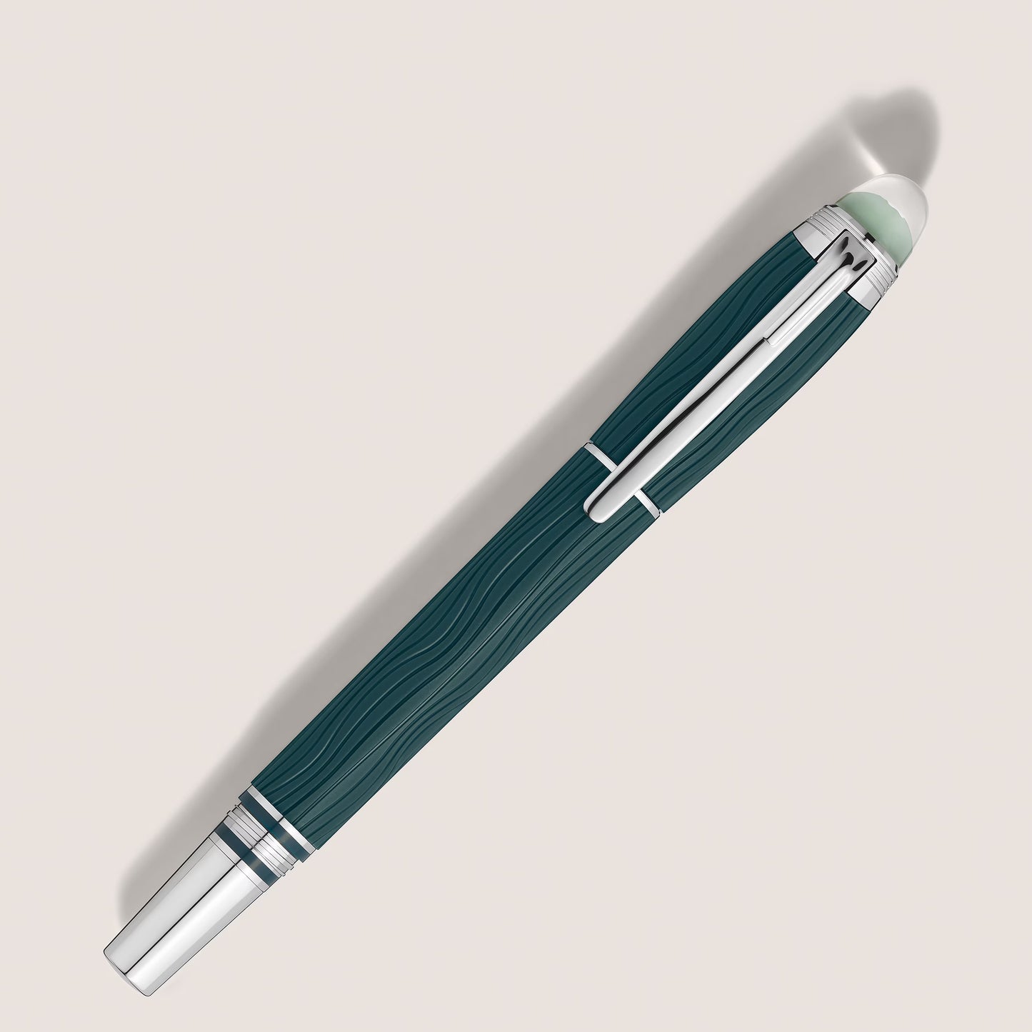 Sleek dark green precious resin body of the Montblanc StarWalker PolarGreen fineliner pen from Salam Luxury.