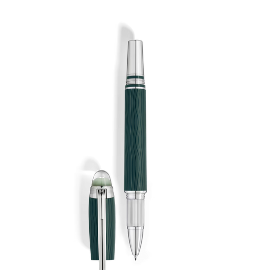 Montblanc StarWalker PolarGreen Precious Resin Fineliner Pen with platinum fittings, available online at Salam Luxury