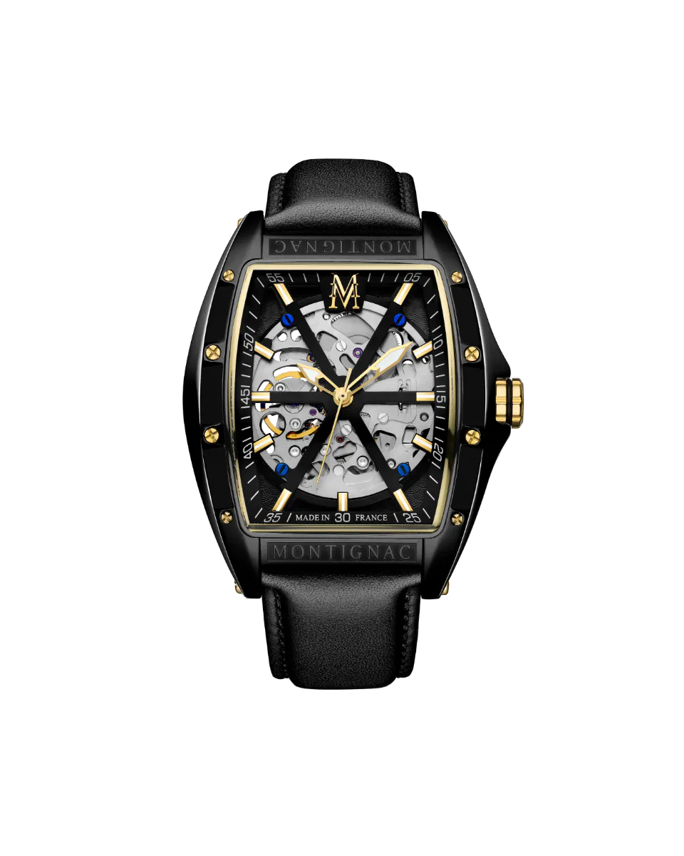 Black watch with gold accents on a white background
Salam Luxury
