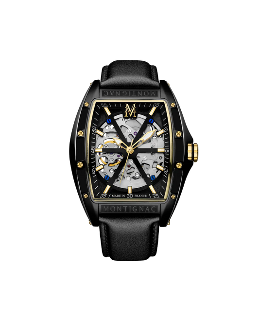 Black watch with gold accents on a white background
Salam Luxury