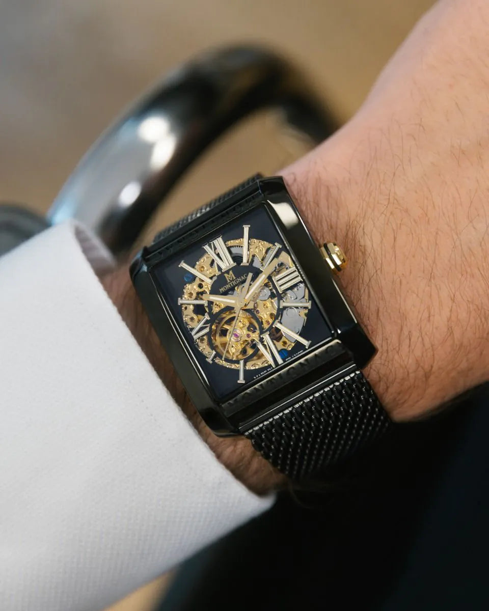 Montignac watch wear in hand automatic watch for mens steel
available in salam luxury