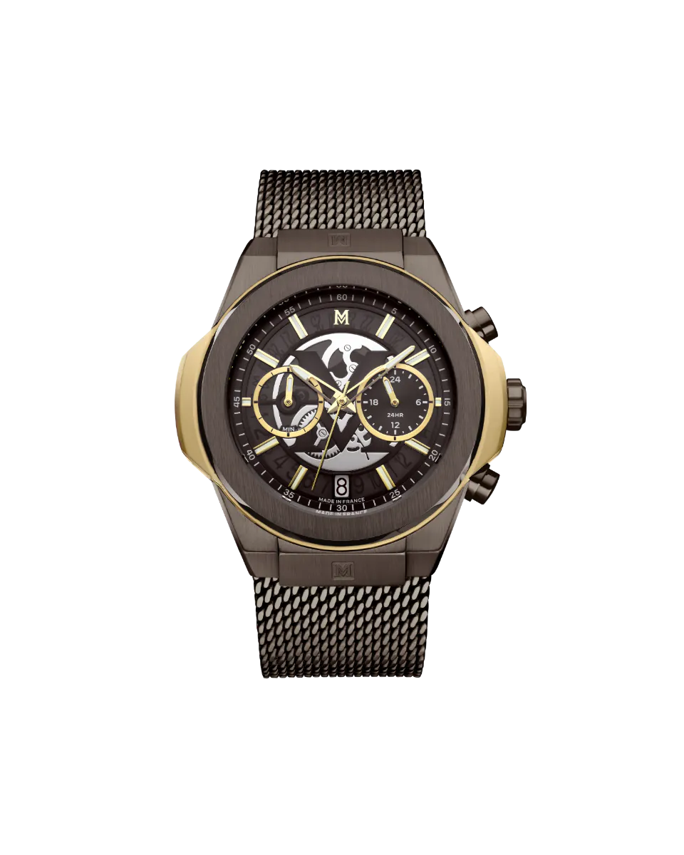 Brown | Watch with black and gold design on a white background
Salam Luxury