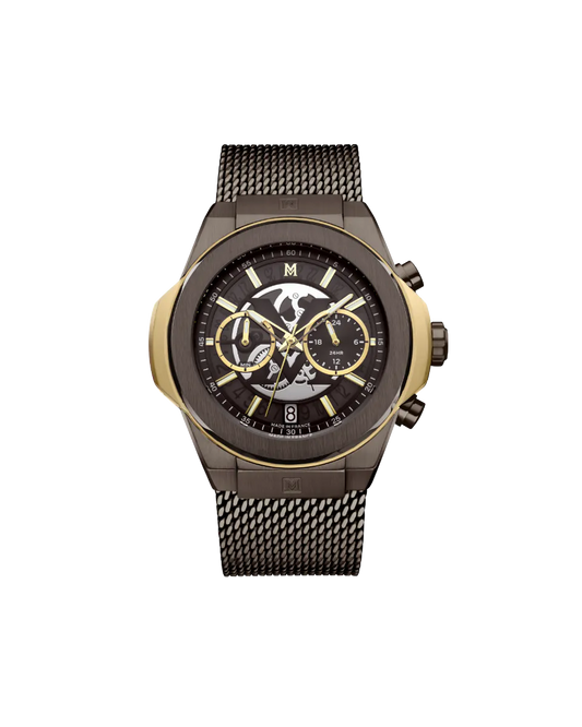 Brown | Watch with black and gold design on a white background
Salam Luxury