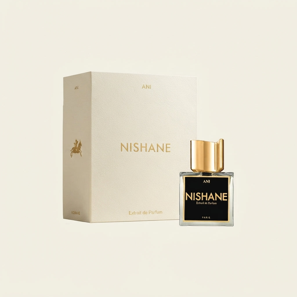 Nishane Ani 100ml luxury niche fragrance box and bottle packaging at Salam Luxury