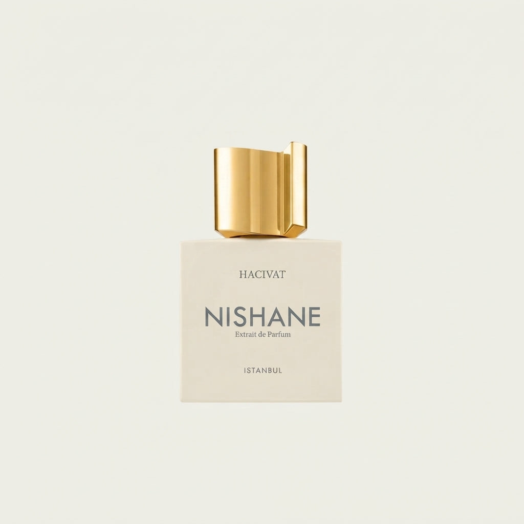 Nishane Hacivat Extrait de Parfum 100ml bottle with gold cap on Salam Luxury