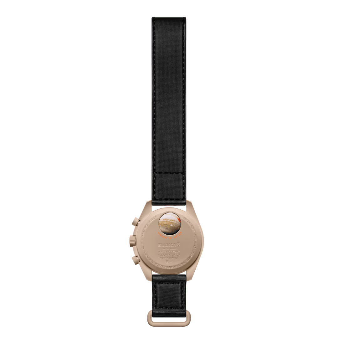 Back case view of Omega x Swatch MoonSwatch Mission to Jupiter watch - Salam Luxury