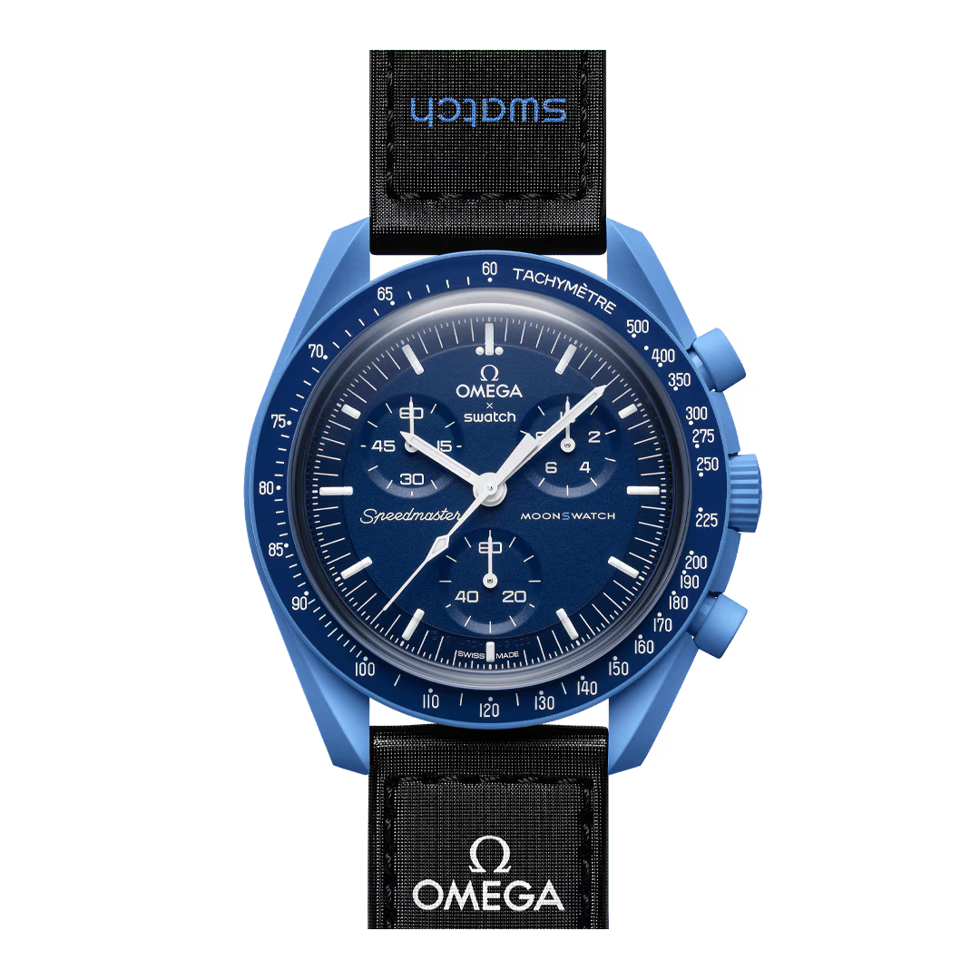 Omega x Swatch Speedmaster MoonSwatch 42mm Navy Blue Watch - Salam Luxury