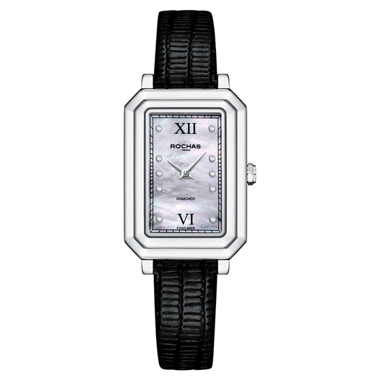 Watch with black strap and silver case on a white background
Salam Luxury UAE