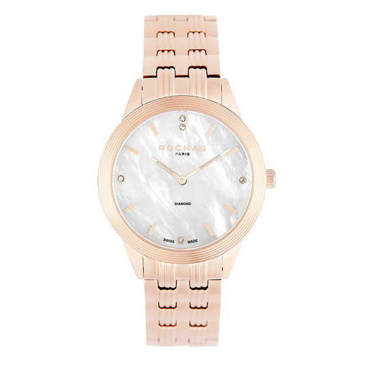 Rochas Paris 8 Pcs Diamond Watch for Ladies 34mm - Swiss Made