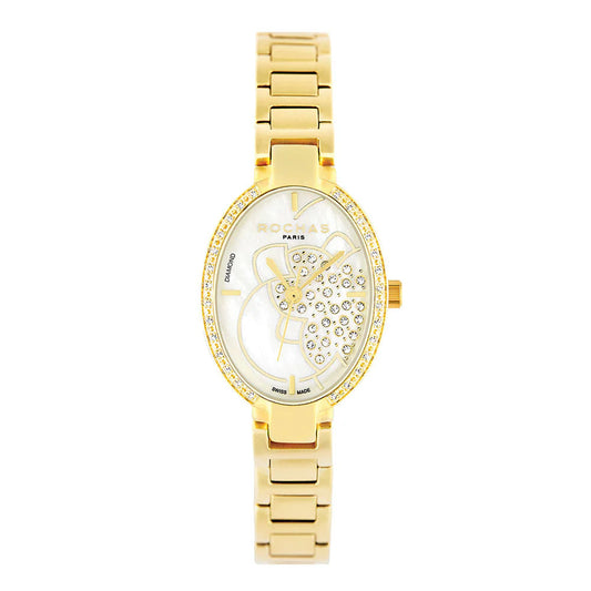 White & Gold| Rochas Paris Diamond Watch on Salam Luxury UAE
