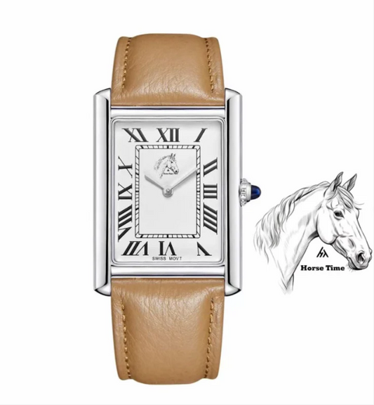 Horse Time Roman White Dial Gents Watch 30mm - Swiss Made