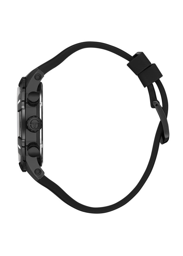 Black watch with a strap on a white background
SaIam Iuxury