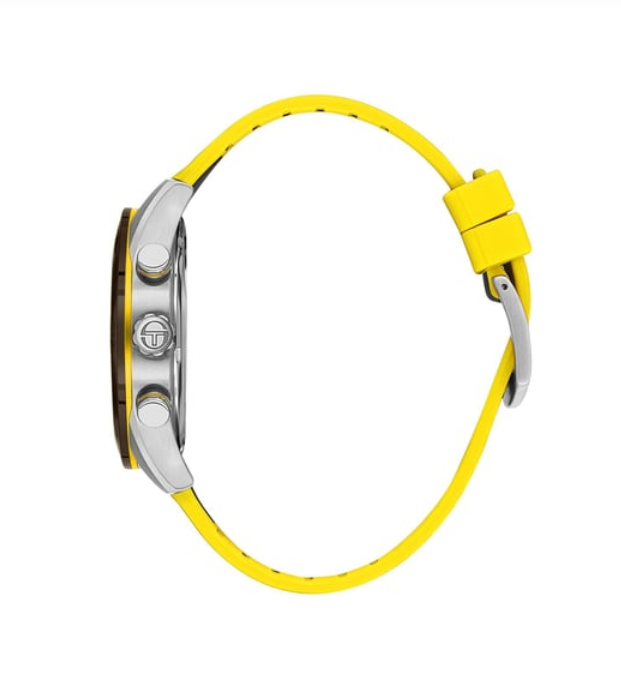 Yellow wristwatch strap on a white background
Salam Luxury