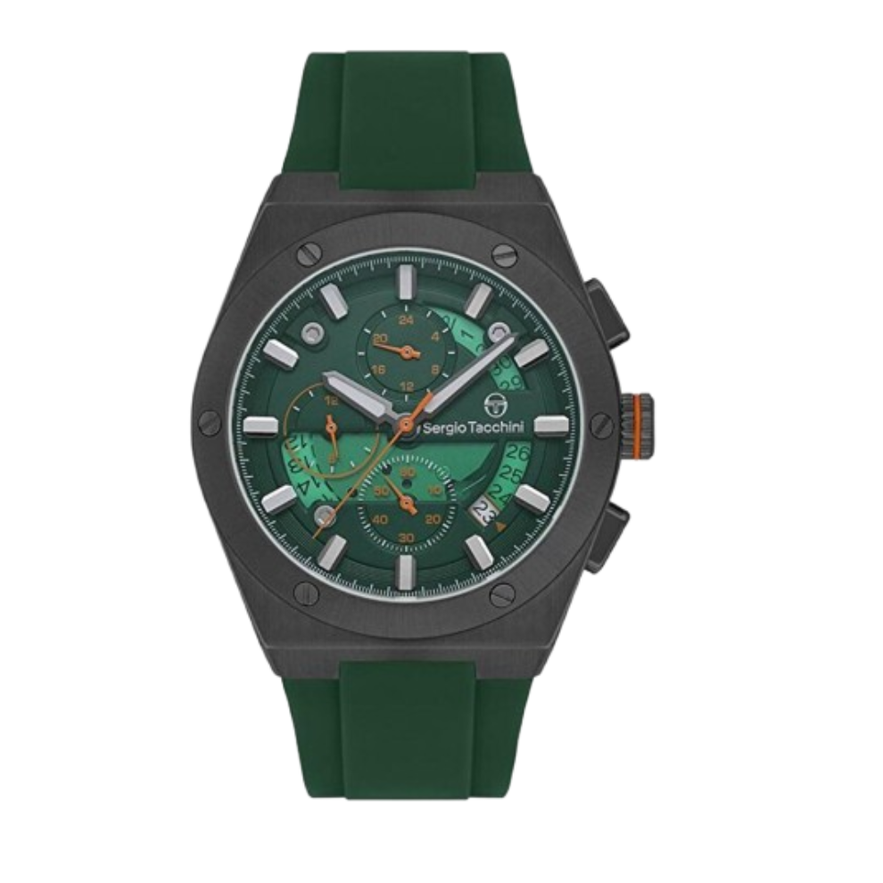 Green watch with detailed face on a white background
Salam Luxury