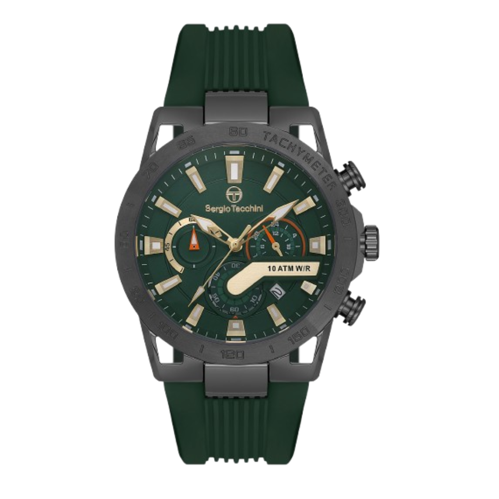 Green watch with detailed face on a white background
Salam luxury 