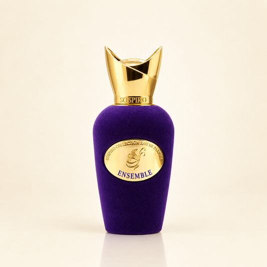 Sospiro Ensemble Unisex Eau de Parfum 100ml purple velvet bottle with gold cap at Salam Luxury