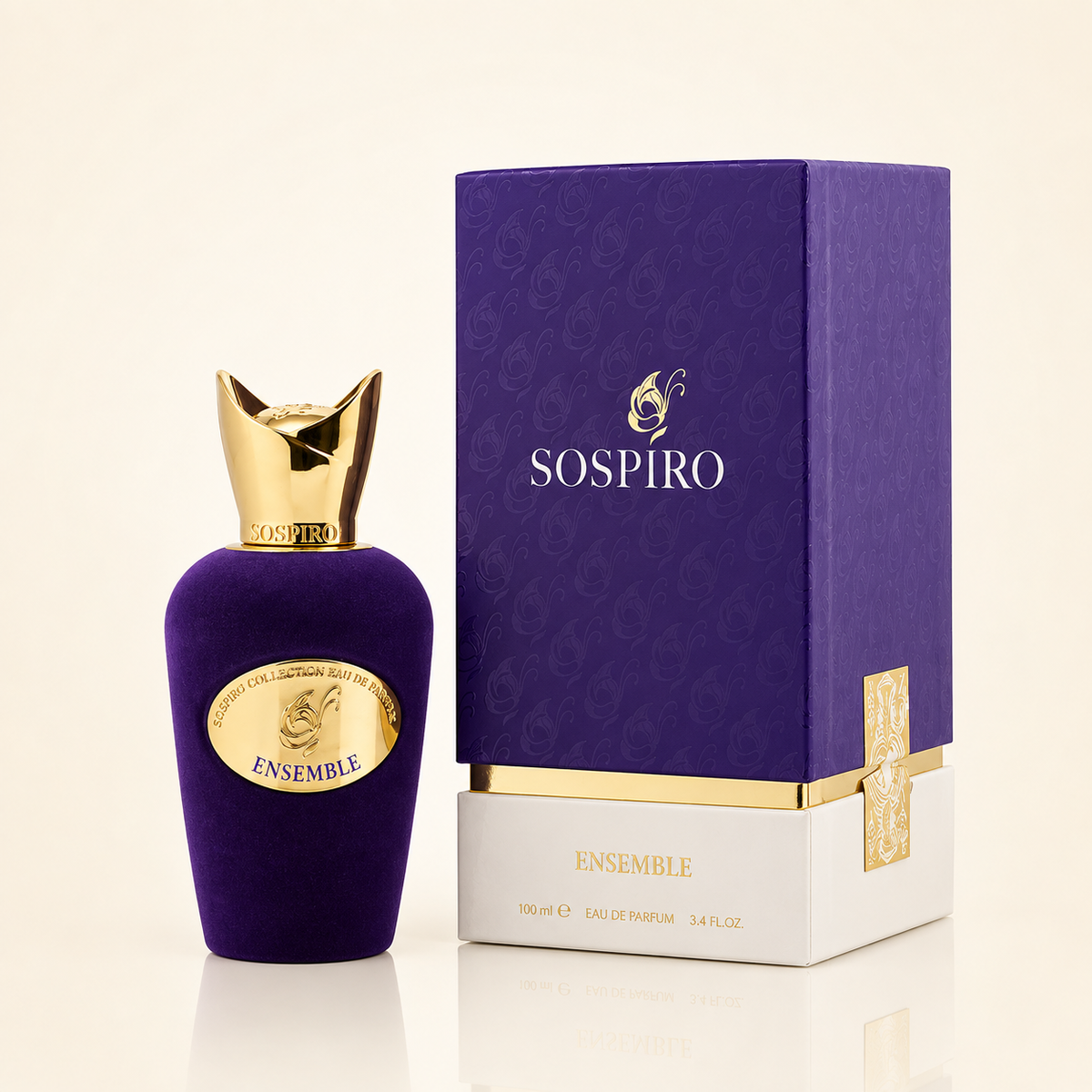 Sospiro Ensemble Unisex Eau de Parfum 100ml luxury purple and white packaging box at Salam Luxury