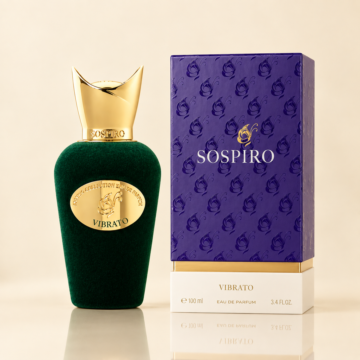 Sospiro Vibrato Unisex Eau de Parfum 100ml bottle and purple packaging box at Salam Luxury