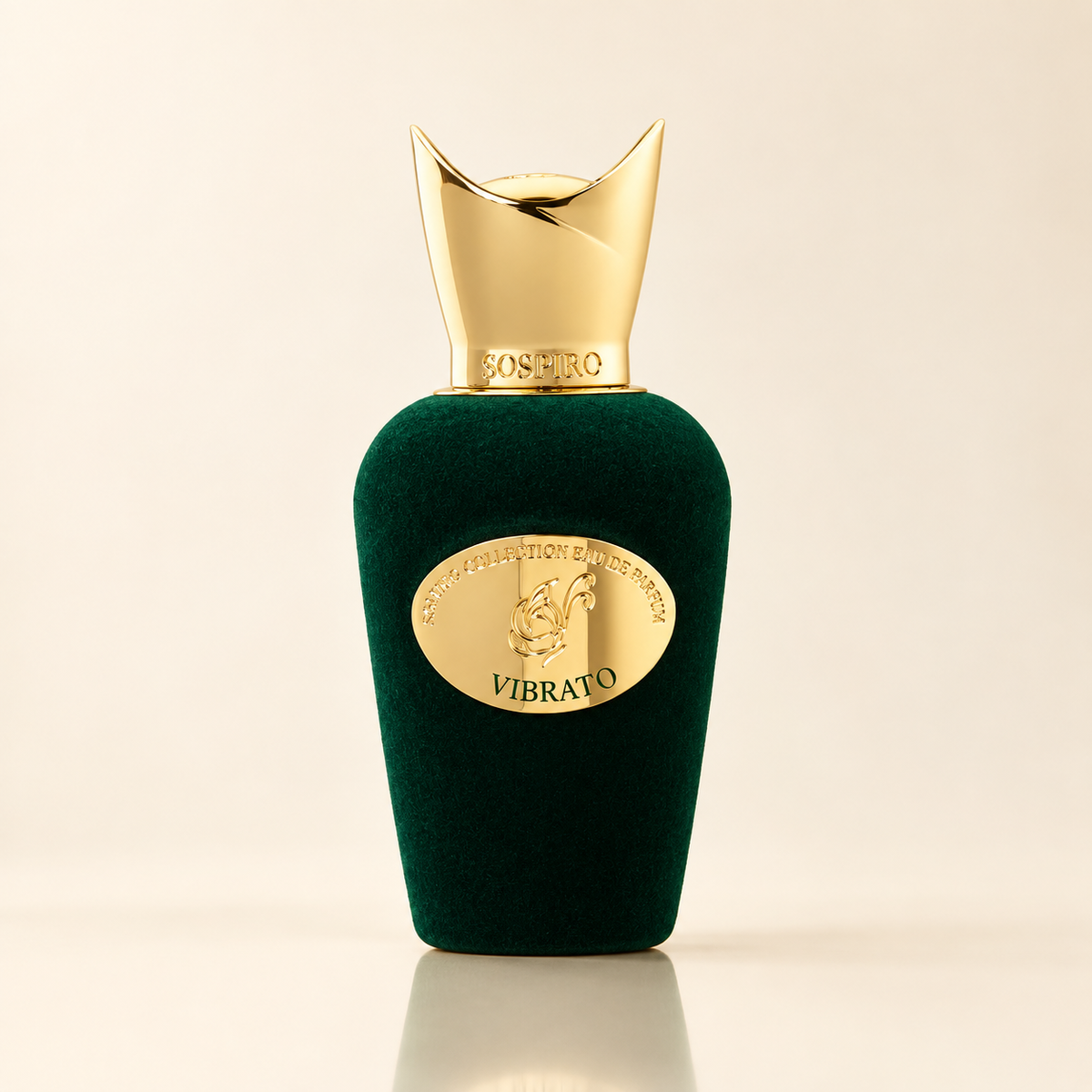 Sospiro Vibrato Unisex Eau de Parfum 100ml green velvet bottle with gold cap at Salam Luxury