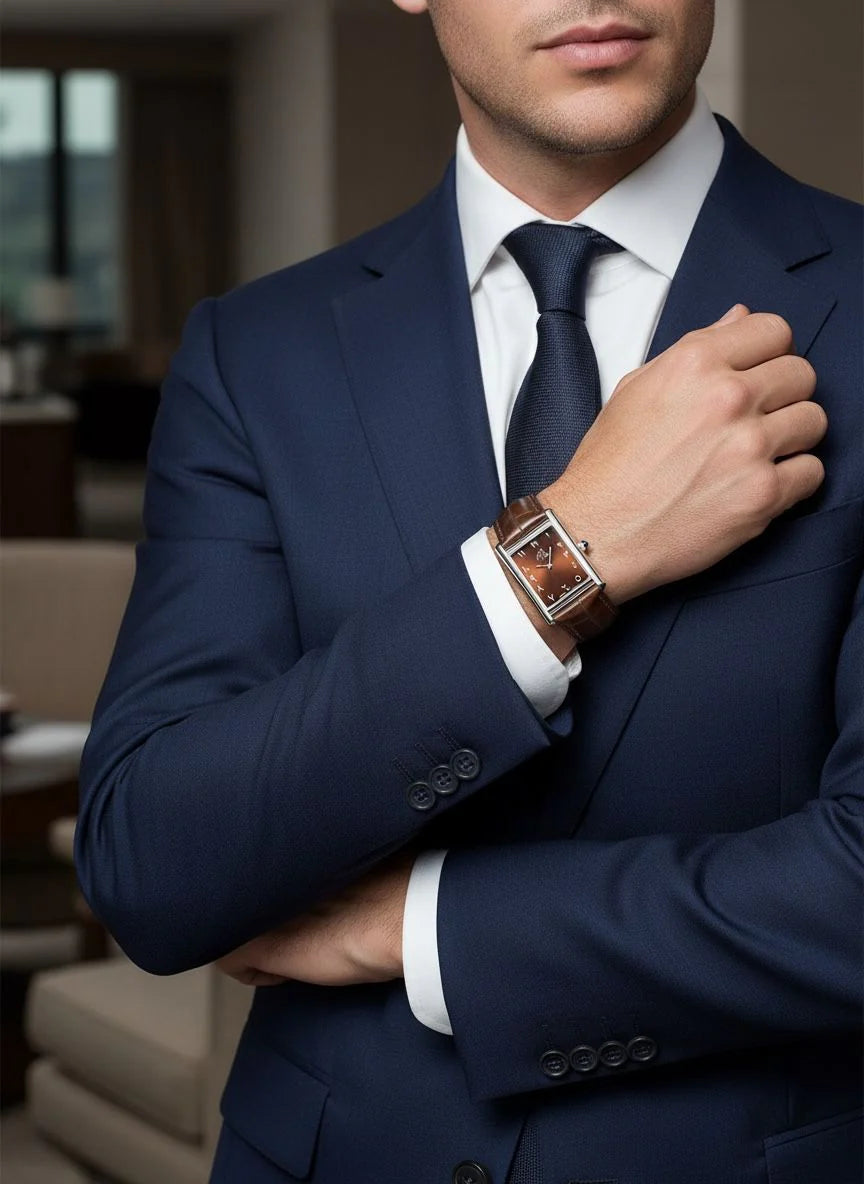Horse Time Arabic Brown Dial Brown Strap Gents Watch 30mm - Swiss Movement