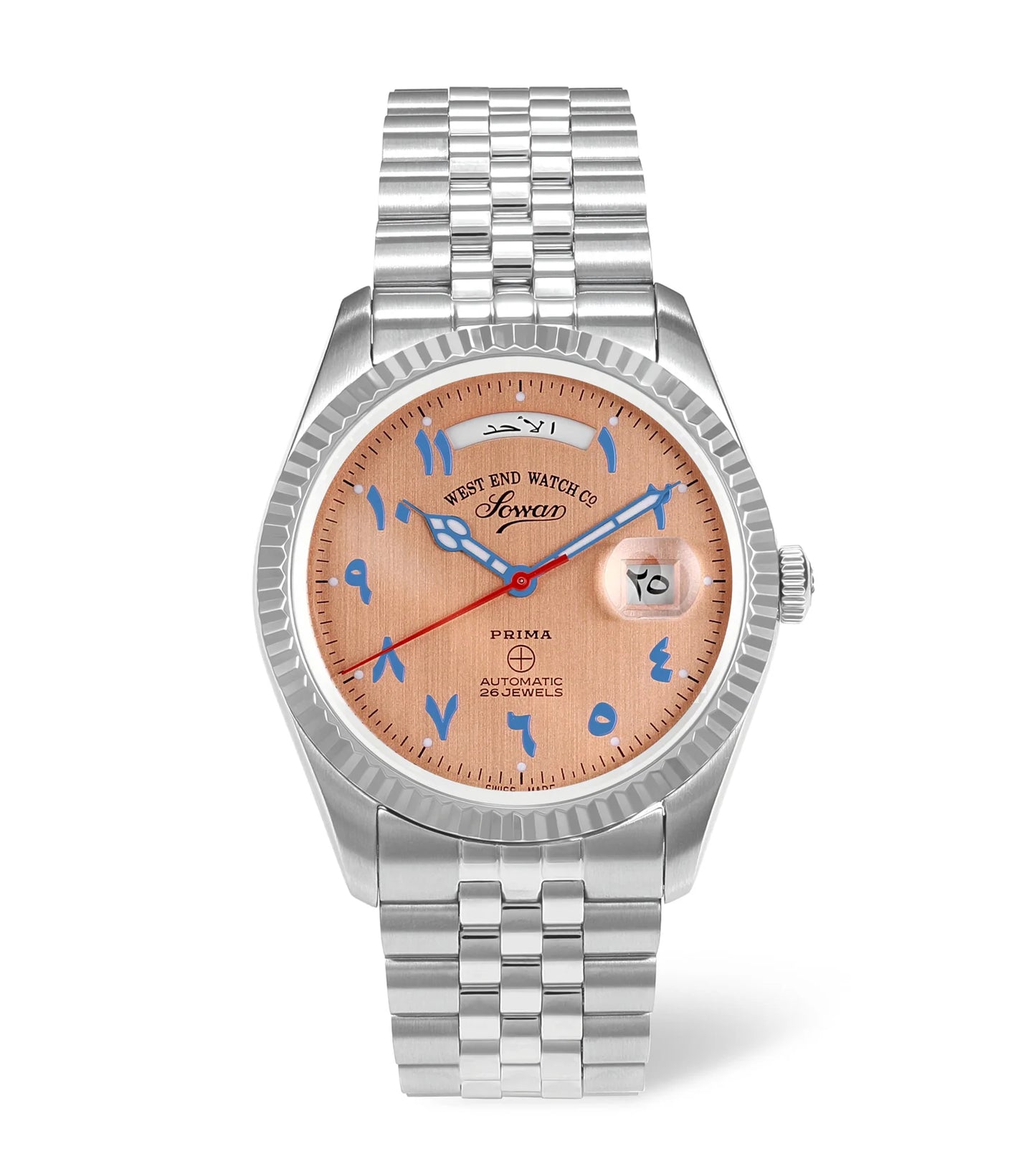 Orange | Silver watch with a brown dial on a white background
Salam Luxury UAE